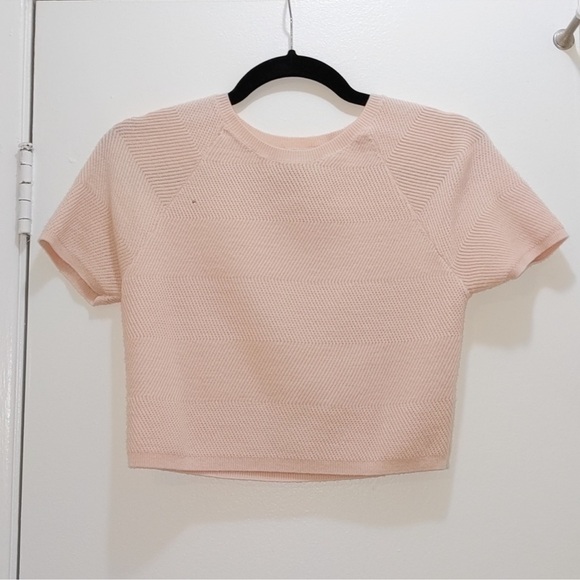 Solange Crop pink Wool top Sweater Knit Alice + Olivia Employed‎ M S - Picture 3 of 9